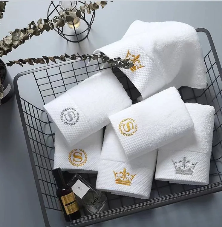 Customized 100% Cotton White Towel 21s/16s/32s Bath Towel Hotel Towel Set for 5 Star Hotels