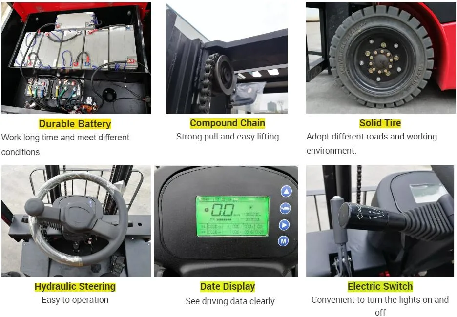 Forklift 1ton Electric Forklift Truck with Maintenance-Free Battery Price