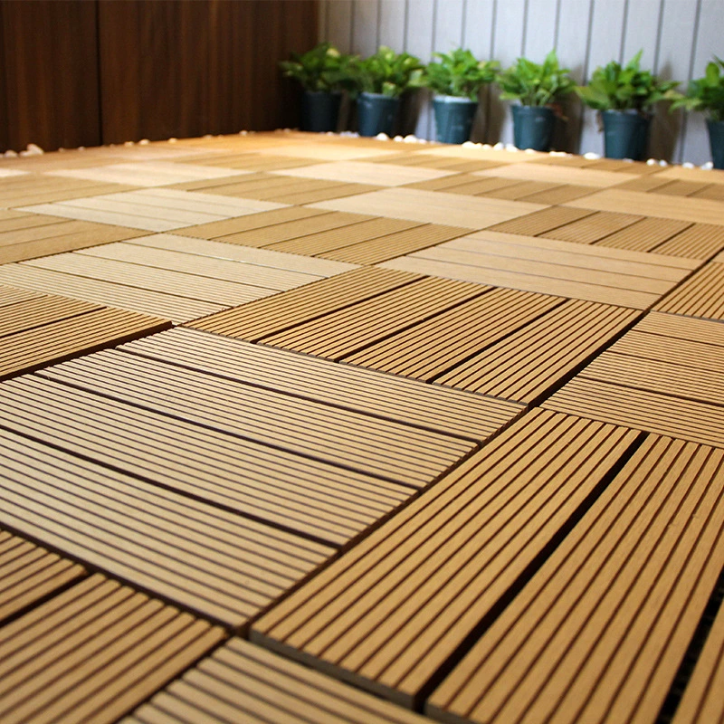 DIY Wood Plastic Composite Floor Patio Garden Swimming Pool Balcony Piso Walkway Roof Tiles WPC Board Interlocking Deck Tiles