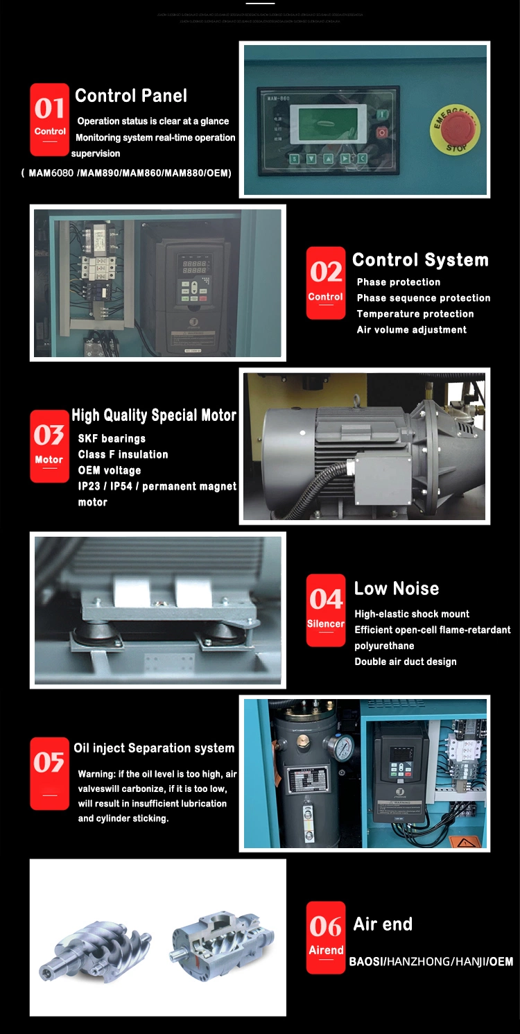 Promotional Price CE Direct Driven Small Screw Air Compressor Germany Technology Industrial Air Compressors 22kw 30HP 0.8-1.3 MPa for Car Painting