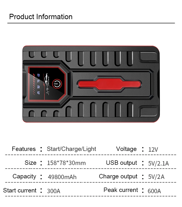 800A 12V 49800mAh USA Canada Europe Au Stock Portable Jump Pack Battery Power Bank Auto Trucks Car Booster Jump Starter