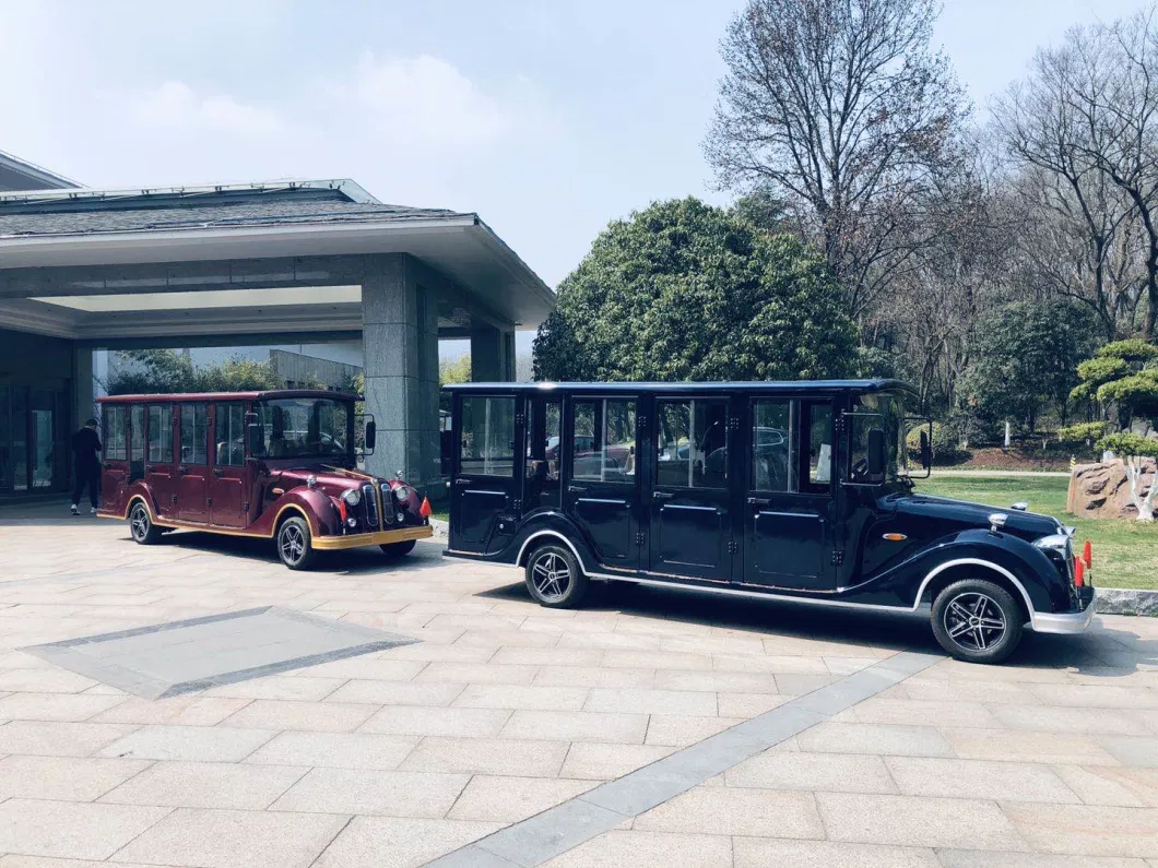 China Manufacturer 11 Seats Electric Bus Closed Classic Vintage Sightseeing Bus