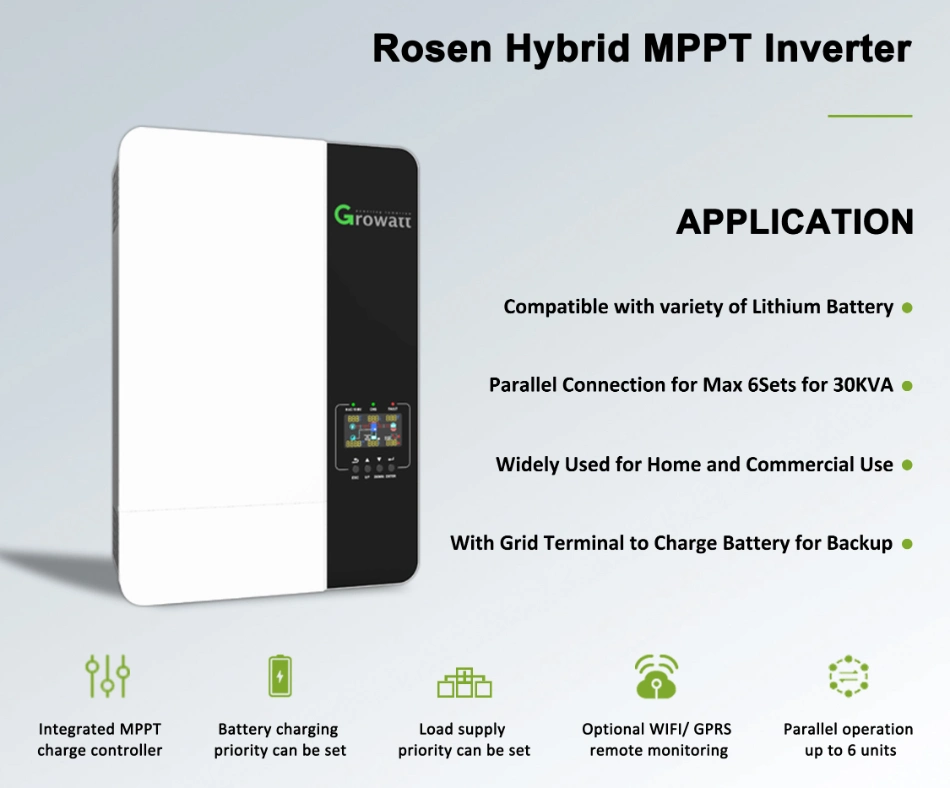 Best Hybrid Solar Inverter SPF 5000es Pure Sine Wave Inverter with 48V Lithium Battery