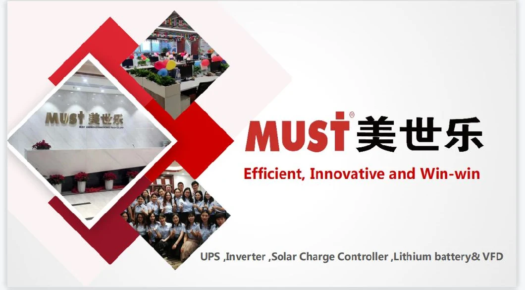 Must Hybrid Solar Inverter 5200W 3000W Pure Sine Wave Hybrid Solar Inverter Work with Lithium Battery Power Pack