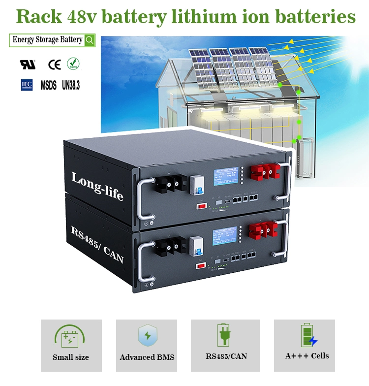 Deep Cycles 5kw 10kw LiFePO4 Batteries 51.2V 48V 300ah 100ah 200ah BMS Lithium Ion Energy Storage Solar Battery Packs