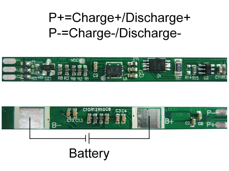 1s 3A BMS for 3.6V 3.7V Li-ion/Lithium/Li-Polymer 3V 3.2V LiFePO4 Battery Pack with I2c Protocol and Ntc Size L60*W6*T3mm (PCM-L01S03-B86)