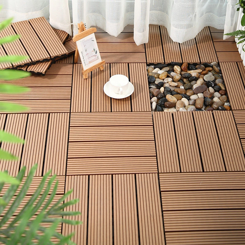 DIY Wood Plastic Composite Floor Patio Garden Swimming Pool Balcony Piso Walkway Roof Tiles WPC Board Interlocking Deck Tiles