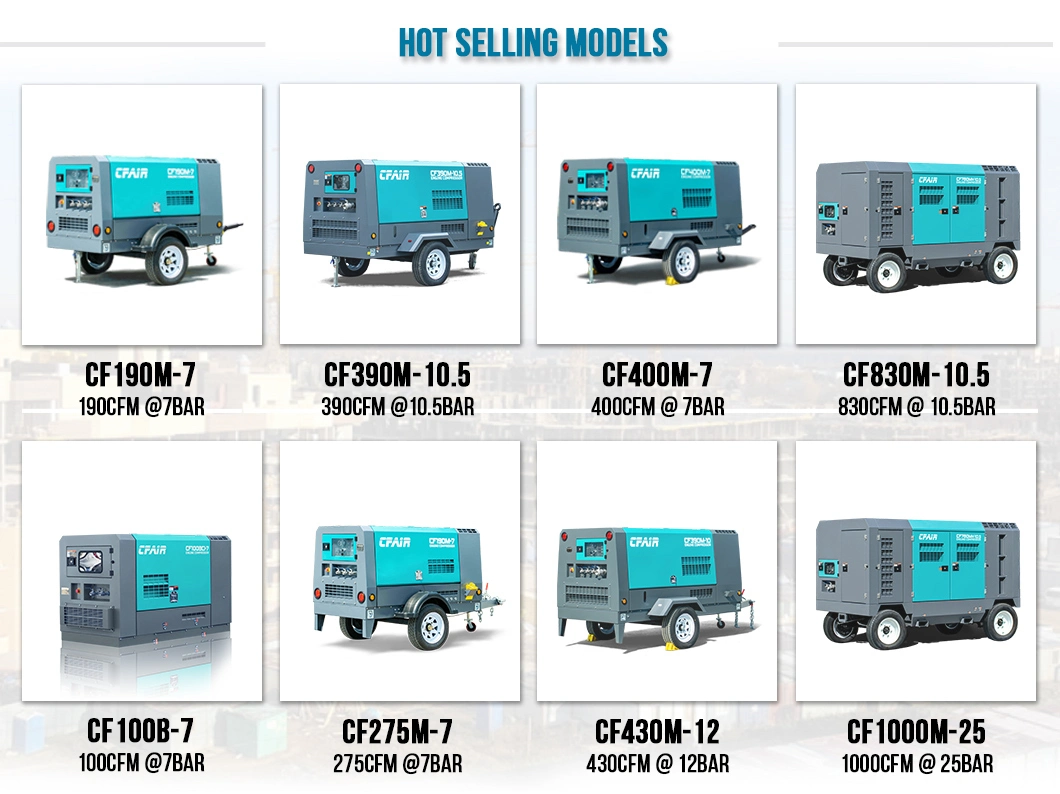 Small 120cfm 10.5 Bar Diesel Air Compressor