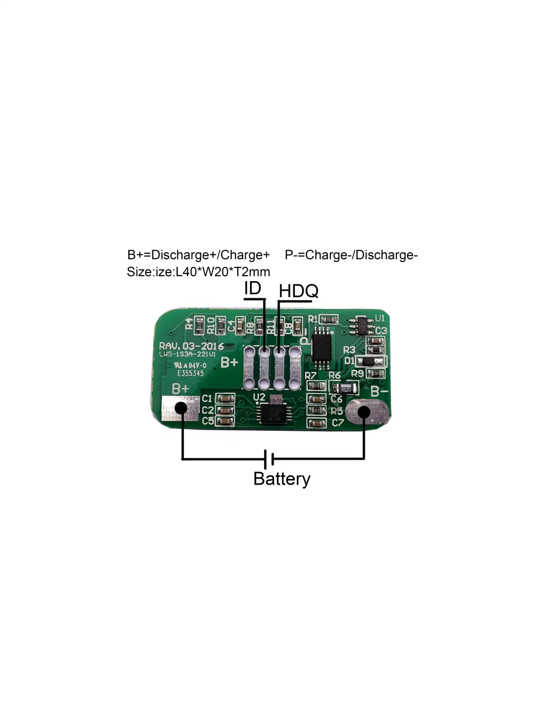 1s 3.7V Li-ion Lithium Battery Pack Battery Management System BMS/PCB/PCM Board