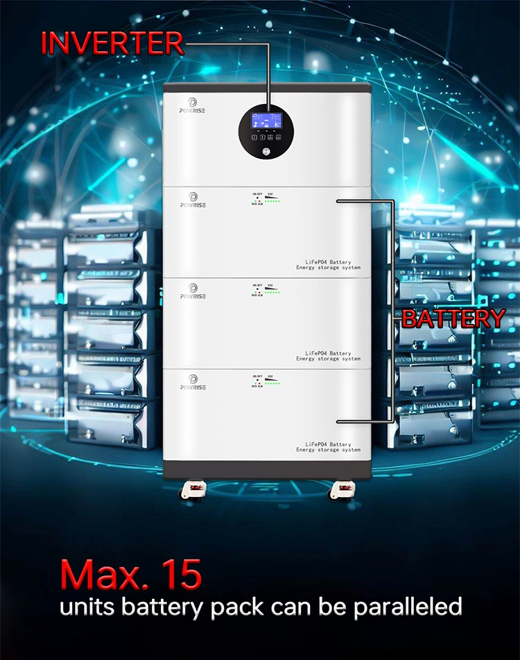 15kwh Residential Lithium Battery Energy Storage System Solar Cell for Household Electric Backup