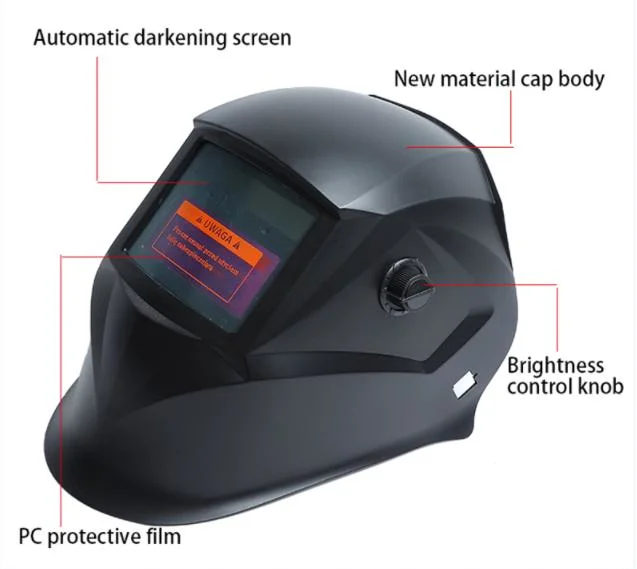 Welding Masked Arc Hot Selling True Color Solar Cell Replaceable Battery Head Mounted Auto Darkening Welding Helmet