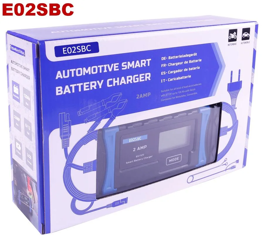 2A Car Battery Charger,12V/6V Battery Charger&Maintainer,8-Stage Automatic Trickle Battery Charger Maintainer Leisure Battery Charger, Automotive Smart Portable