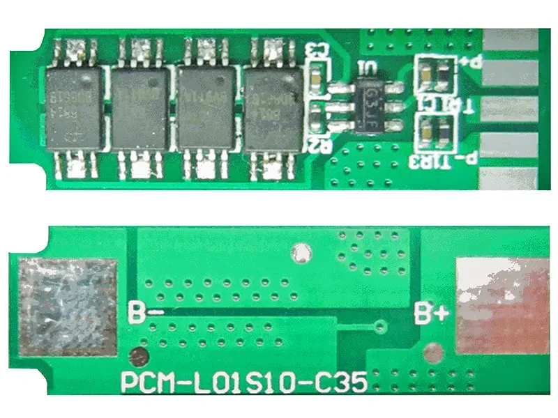 1s 10A BMS for 3.6V 3.7V 18650 18500 Li-ion/Lithium/Li-Polymer 3V 3.2V LiFePO4 Battery Pack with Ntc (PCM-L01S10-C35)