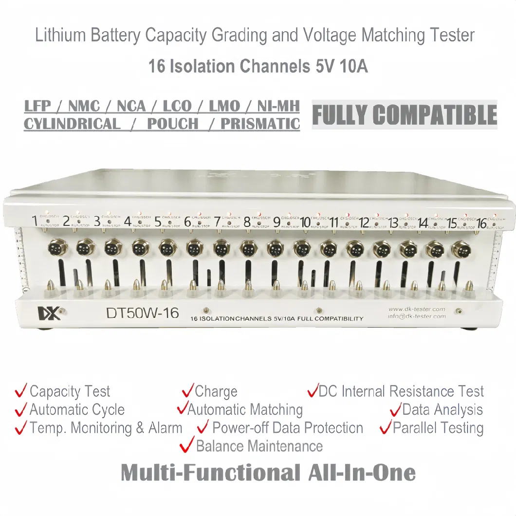 18650 26650 32650 LFP Nca Ncm Lithium-Ion/Polymer Battery Cell Charge Discharge Capacity Grading Balancer Tester