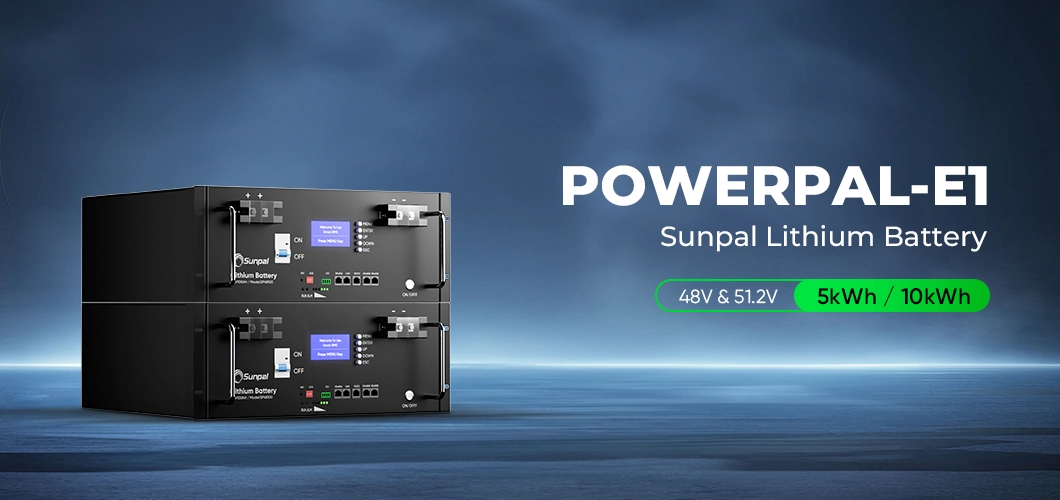 Sunpal Rack Mount LiFePO4 Battery 51.2V 48V 10 Kwh 100ah 200ah Lithium Ion Battery Storage