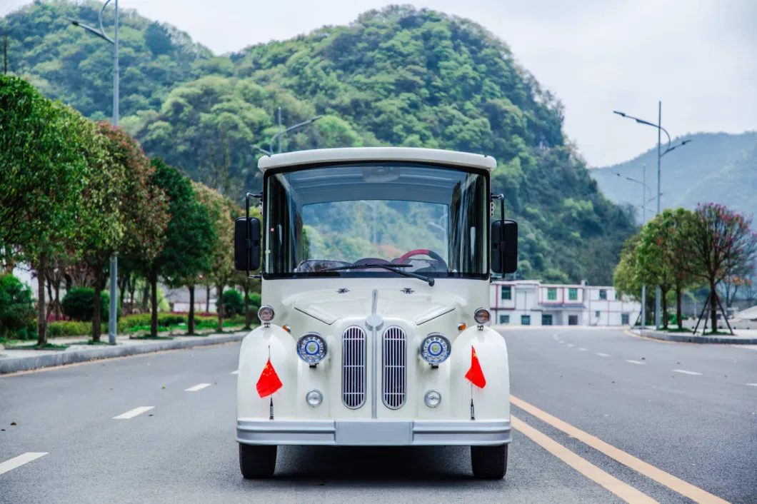 China Manufacturer 11 Seats Electric Bus Closed Classic Vintage Sightseeing Bus