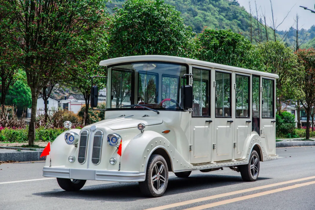 China Manufacturer 11 Seats Electric Bus Closed Classic Vintage Sightseeing Bus