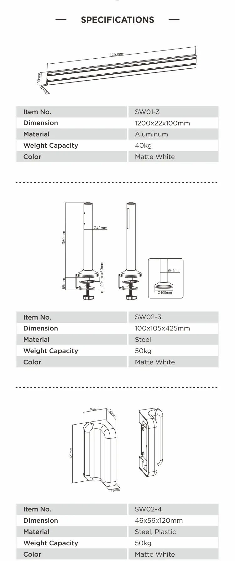 Slatwall Height Adjustment Gas Spring Monitor Arm