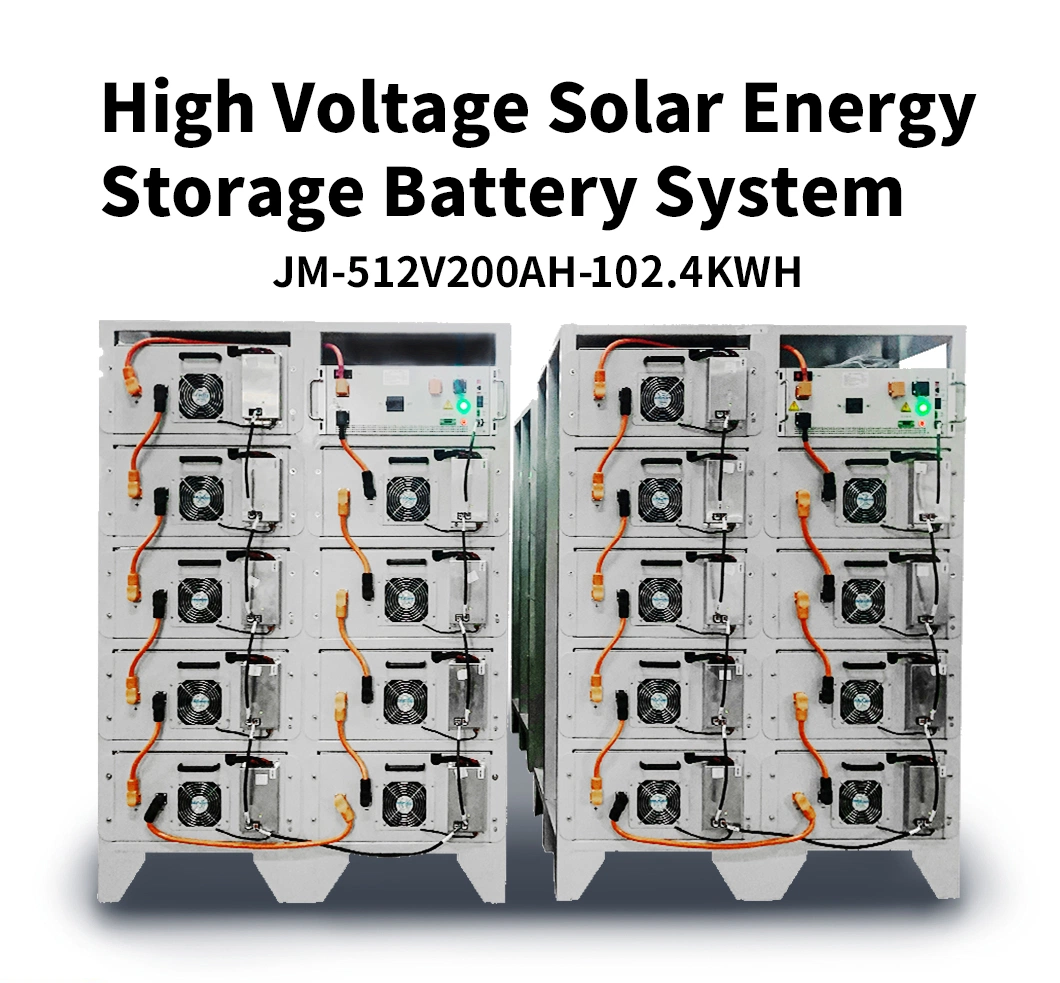 High Voltage Solar Battery Capacity Energy Storage 102kwh 51.2V off Grid on Grid Lithium Commercial Solar Battery