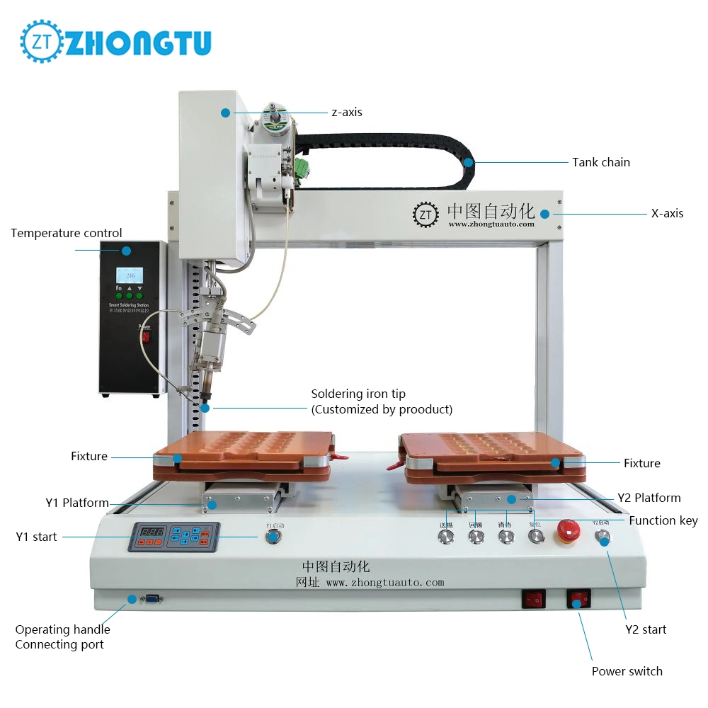 Robotic Automatic Three Axis Solder Soldering Machine for PCB USB Cable Battery