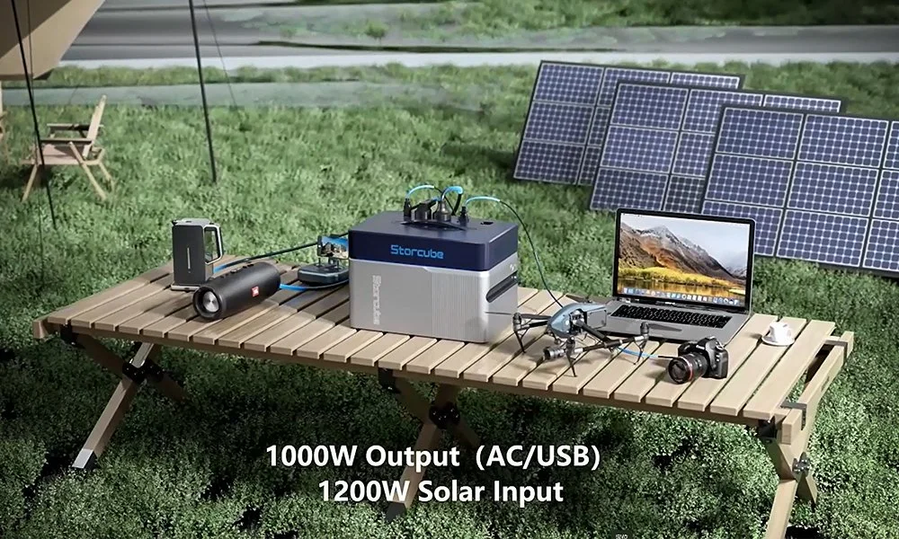 Home Energy Storage Balcony Energy Storage System LiFePO4 1024wh, Storage for Balcony Power 1200W Solar Input, 800W Output