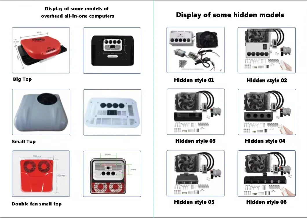 Vehicle Overhead Air Conditioner 12V/24V Truck Parking Cooler Electric Parking Air Conditioner