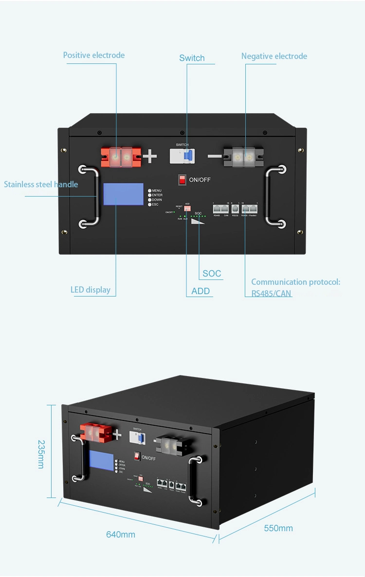 48V 100ah LiFePO4 Lithium Ion Li Ion Power Battery Pack for Solar/UPS/Motorhome/EV