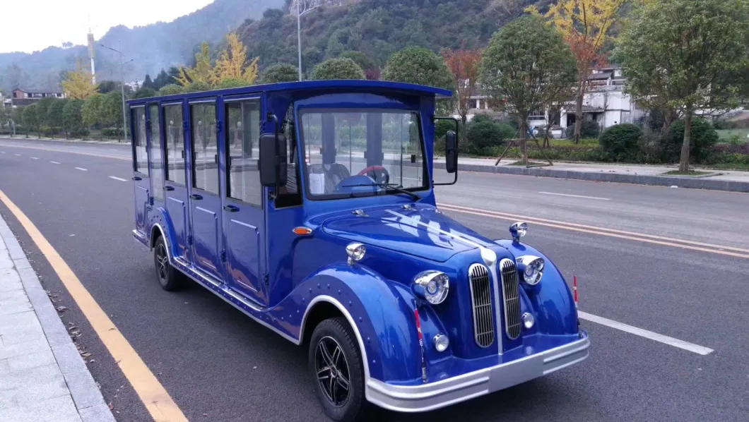 China Manufacturer 11 Seats Electric Bus Closed Classic Vintage Sightseeing Bus