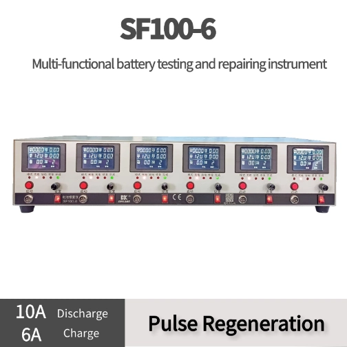 6V 12V 16V 18V 6-Channel Ebike / Escooter Multifunction Lead Acid AGM Gel VRLA Storage Battery Automatic Charging Discharging Capacity Testing Analyzer