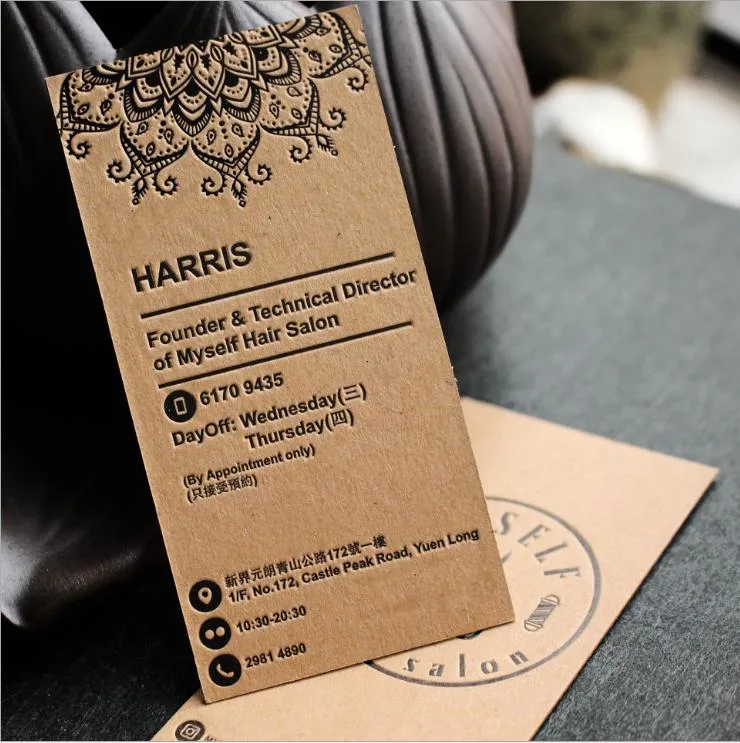 Debossed Printed Kraft Paper Custom Garment Accessories Hang Tag