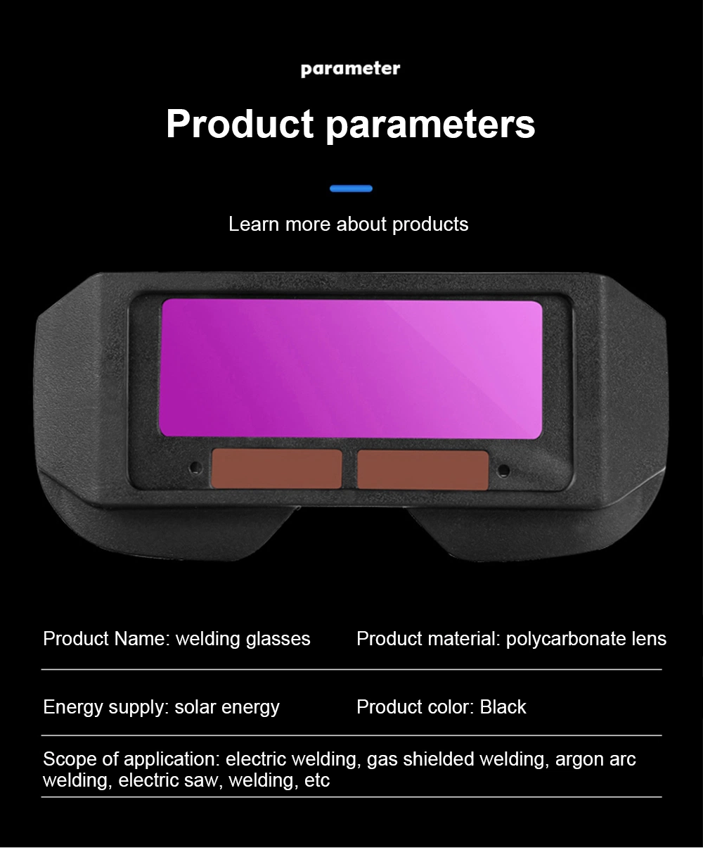 Splash-Proof Solar Automatic Dimming Protective Welding Glasses