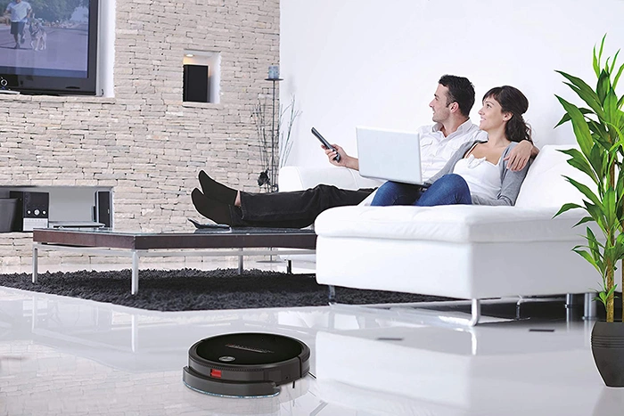 Strong Suction Power Robotic Vacuum Cleaners, WiFi Connected, APP Control, Works with Alexa and Google Home, Self Charging, Ideal for Hard Floor, Carpet