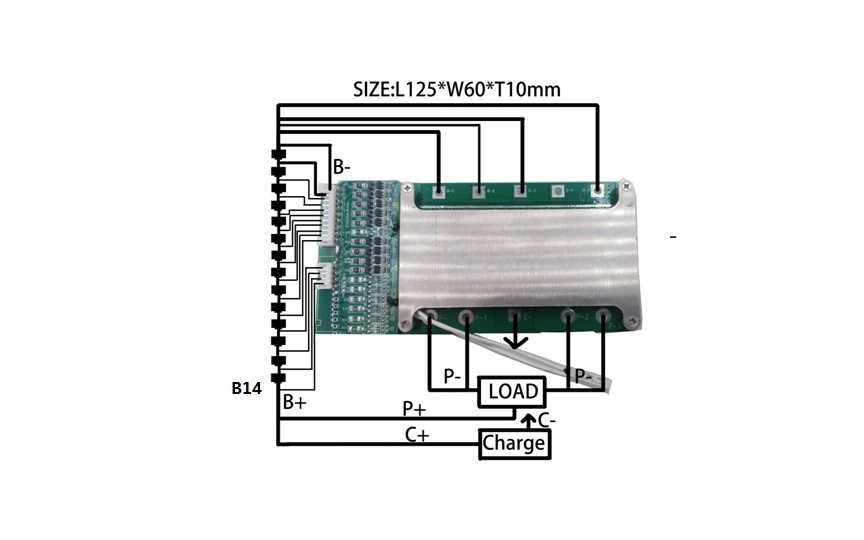 LiFePO4 Power Battery Protectio Circuit Board 16s 3.2V BMS 60A Discharging Current