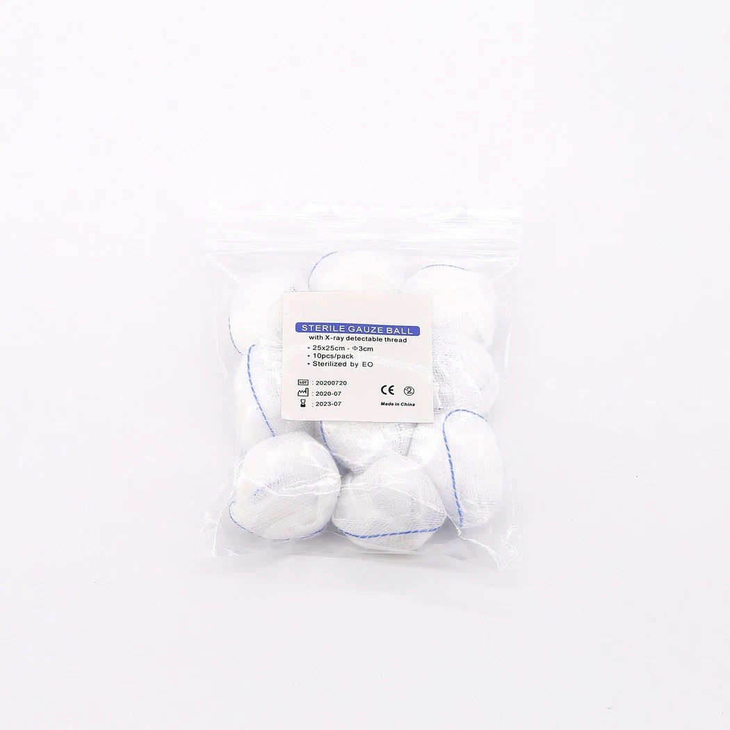 Medical Surgical Disposable 40s/32s/21s 100% Cotton Absorbent Gauze Ball for Absorbing Exudates and Wounds