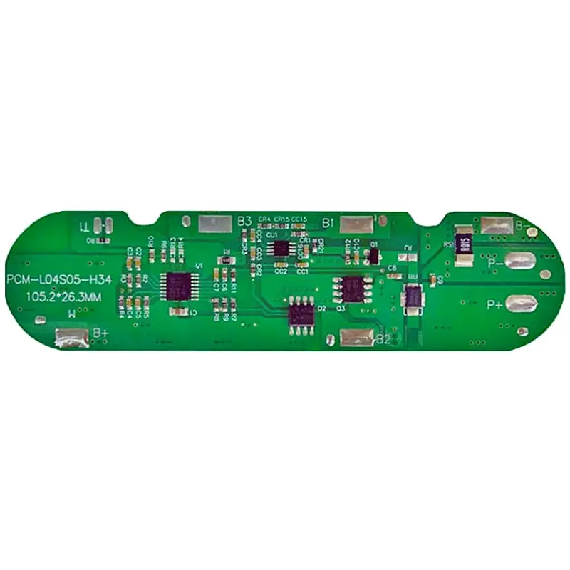 4s 4A BMS for 14.4V 14.8V Li-ion/Lithium/Li-Polymer 12V 12.8V LiFePO4 Battery Pack with Secondary Protection Size L105.2*W26.3*T4 (PCM-L04S05-H34)