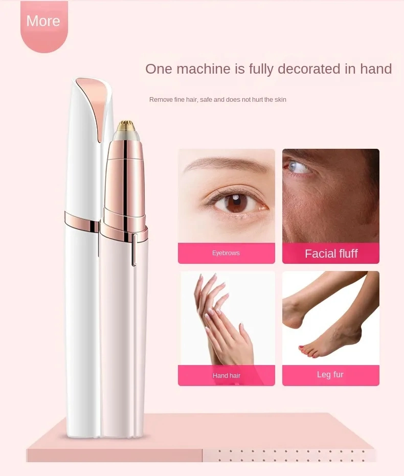 USB Charging Battery Eyebrow Hair Remover Painless Brow Makeup Shaver Razor Tool Facial Lip Nose Hair Mini Eyebrow Trimmer