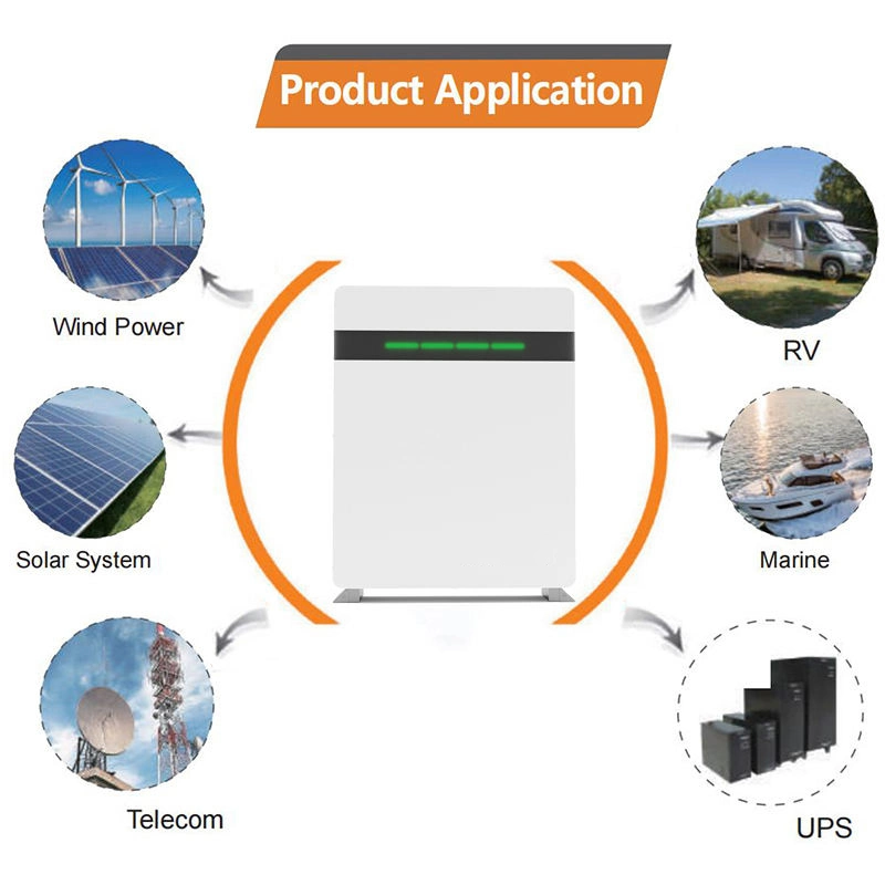 Long Life Solar Battery Lithium Iron Phosphate 51.2V 100ah BMS 5kw Solar Power Storage