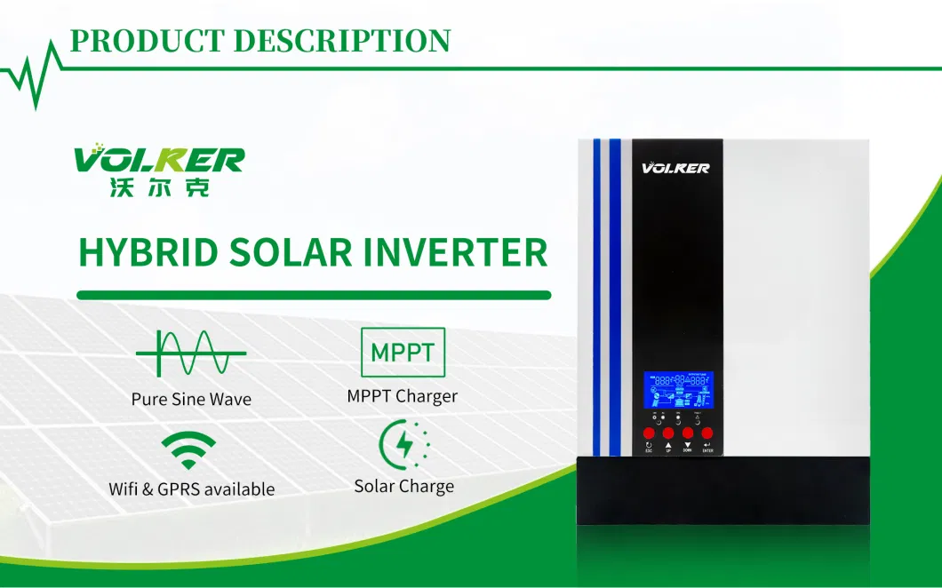 Volker Hybrid Inverter 3200W 3.2kw Customizable Compatible with Lithium Battery and Lead -Acid Battery with Built-in Anti-Dust Kit for Harsh Environment 24VDC