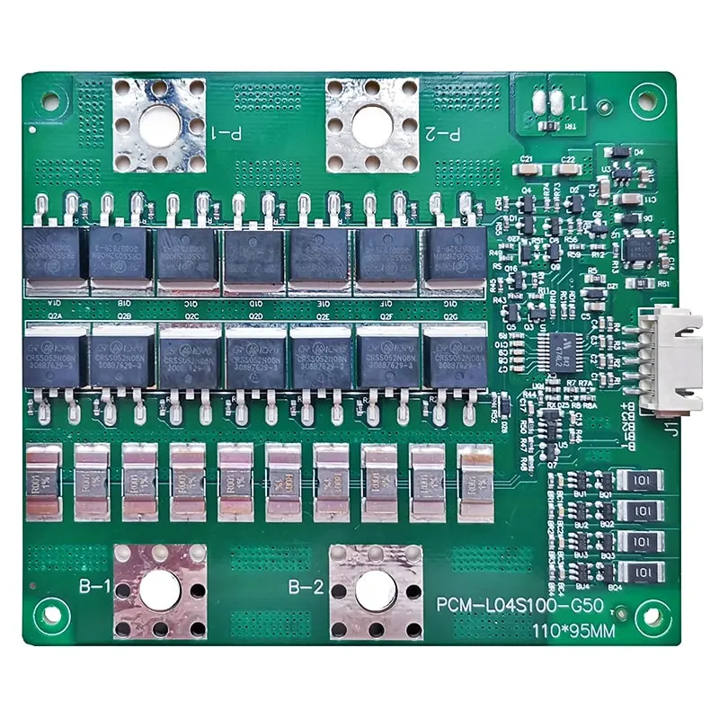 4s 100A High Current BMS for 14.4V 14.8V Li-ion/Lithium/Li-Polymer 12V 12.8V LiFePO4 Battery Pack with Ntc Size L110*W95*T20mm (PCM-L04S100-G50)