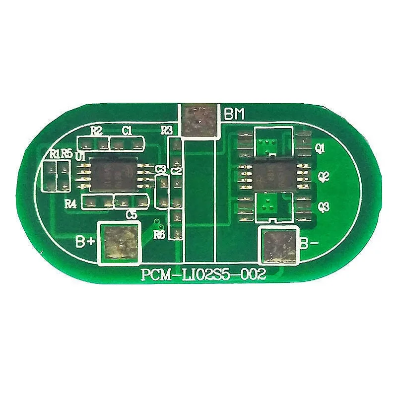 2s 5A BMS for 7.2V 7.4V Li-ion/Lithium/Li-Polymer 6V 6.4V LiFePO4 Battery Pack Size L35*W17.5*T3mm (PCM-Li02S5-002)