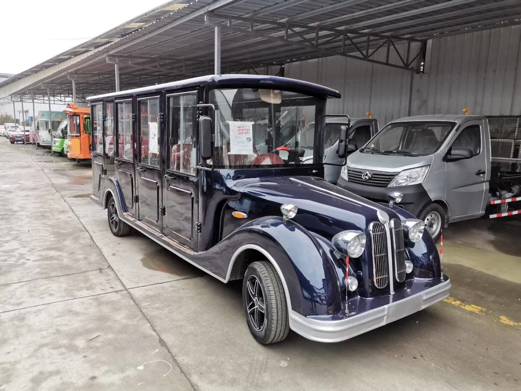 China Manufacturer 11 Seats Electric Bus Closed Classic Vintage Sightseeing Bus