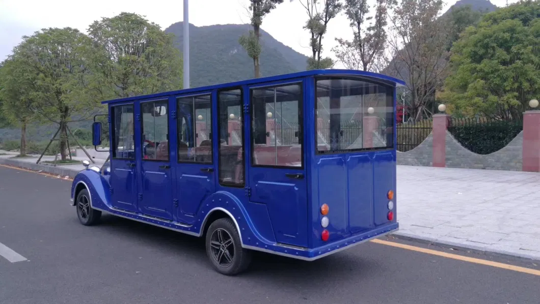 China Manufacturer 11 Seats Electric Bus Closed Classic Vintage Sightseeing Bus