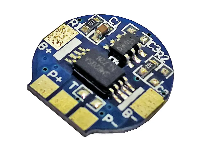 1s 3A Round BMS for 3.6V 3.7V Li-ion/Lithium/Li-Polymer 3V 3.2V LiFePO4 Battery Pack Size &Phi; 14mm with Ntc (PCM-Li01S3-107)