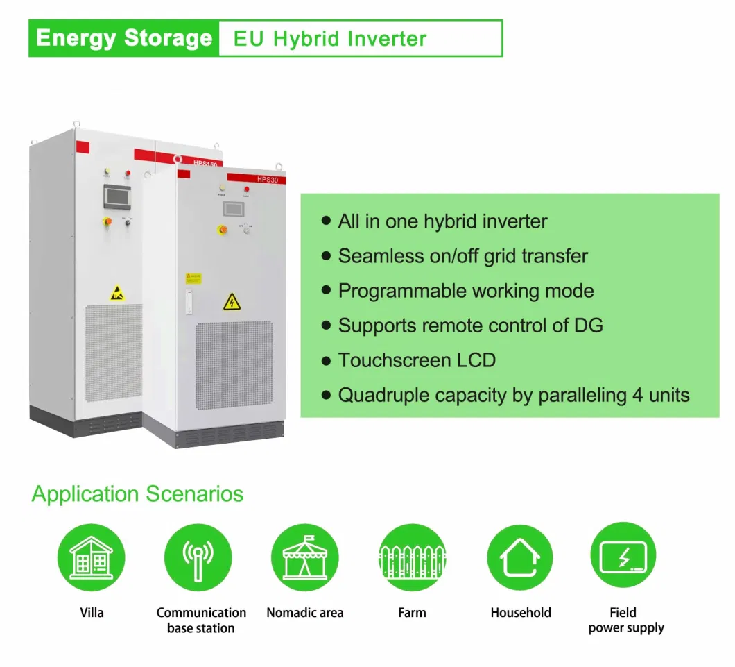 Manufacturer Atess Hybrid Solar 30kw 50kw 100kw 3 Phase Inverter for Solar Lithium Battery Home Energy Storage System