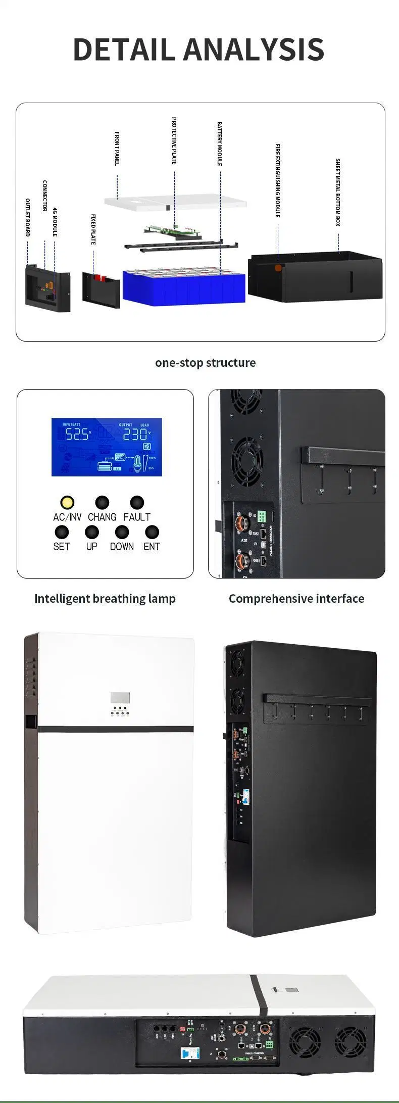 Lithium Battery 5kw/10kwh Energy Storage Battery and Inverter All in One