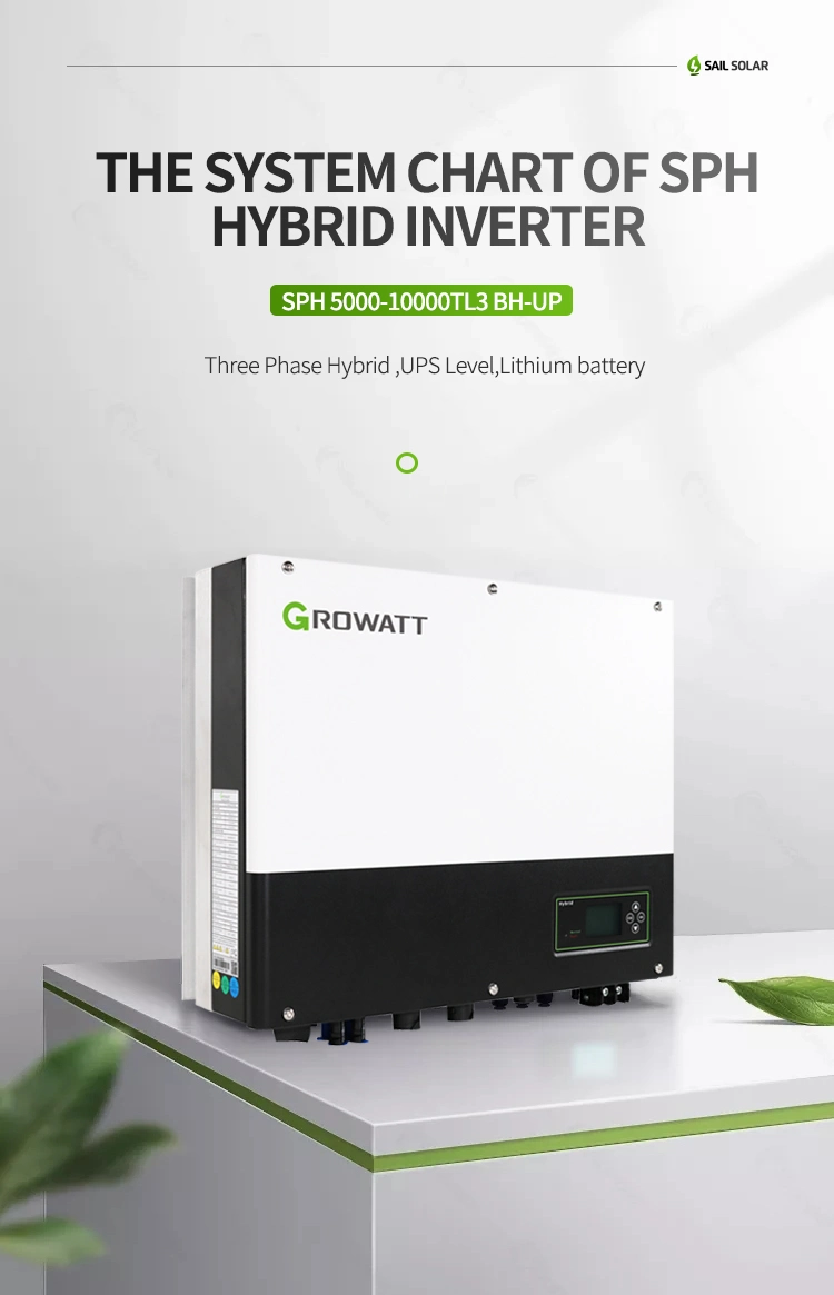 Growatt Hybrid Inverter Growatt Hybrid Inverter 5kw 5kVA Sph5000 Support Gel Battery and Lithium Battery