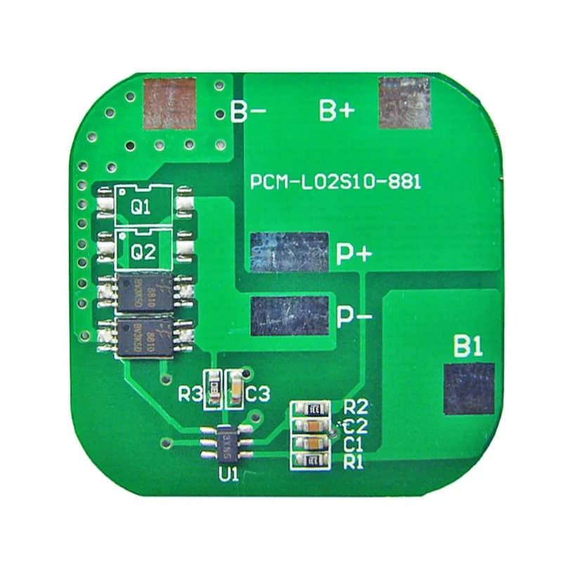 2s 10A BMS for 7.2V 7.4V 26650/18650 Li-ion/Lithium/Li-Polymer 6V 6.4V LiFePO4 Battery Pack Size L34.5*W34.5*T4mm (PCM-L02S10-881)