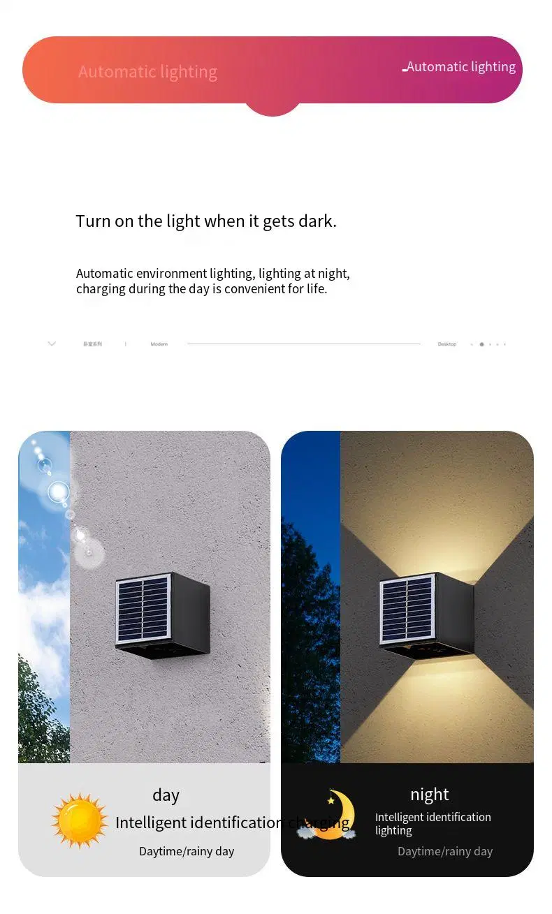 Waterproof Street Courtyard Villa Garden Solar up Down Wall Light