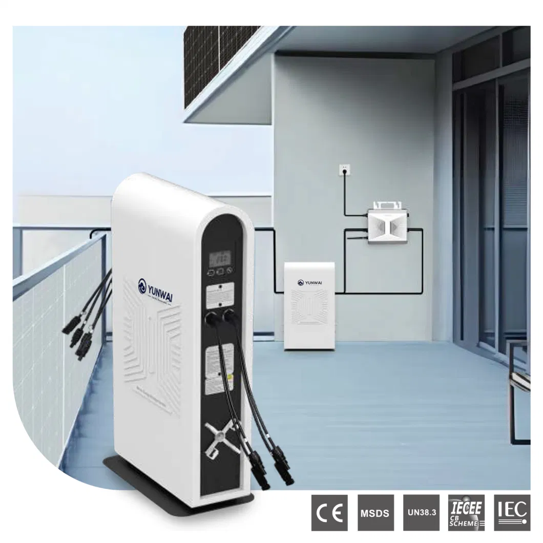 IP54 Hybrid Grid Energy Lithium Battery with Micro Inverter Balcony Storage System