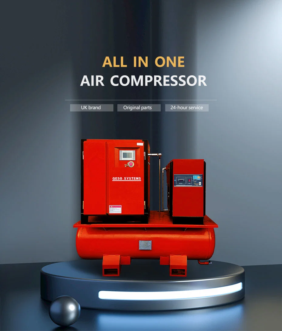 Geso UK Brand Best Price for Small Power Ghh Air End Brand Air Compressor Compacted with Air Tank 300L CE